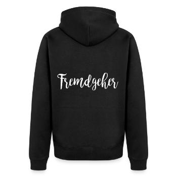 Fremdgehen Betrügen Seitensprung Geschenkidee - Unisex Premium Bio Zip Hoodie - Schwarz - Hinten - Nico (187cm)