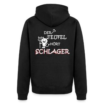 Schlagermusik Volksmusik Schlagerparty Schlagerfan - Unisex Premium Bio Zip Hoodie - Schwarz - Hinten - Nico (187cm)
