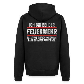 Fire Brigade Blue Light - Unisex Premium Organic Zip Hoodie - black - Back - Nico (187cm)