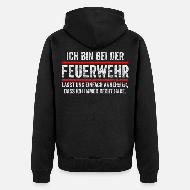 Feux bleus des pompiers - Veste à capuche bio Premium Unisexe - noir