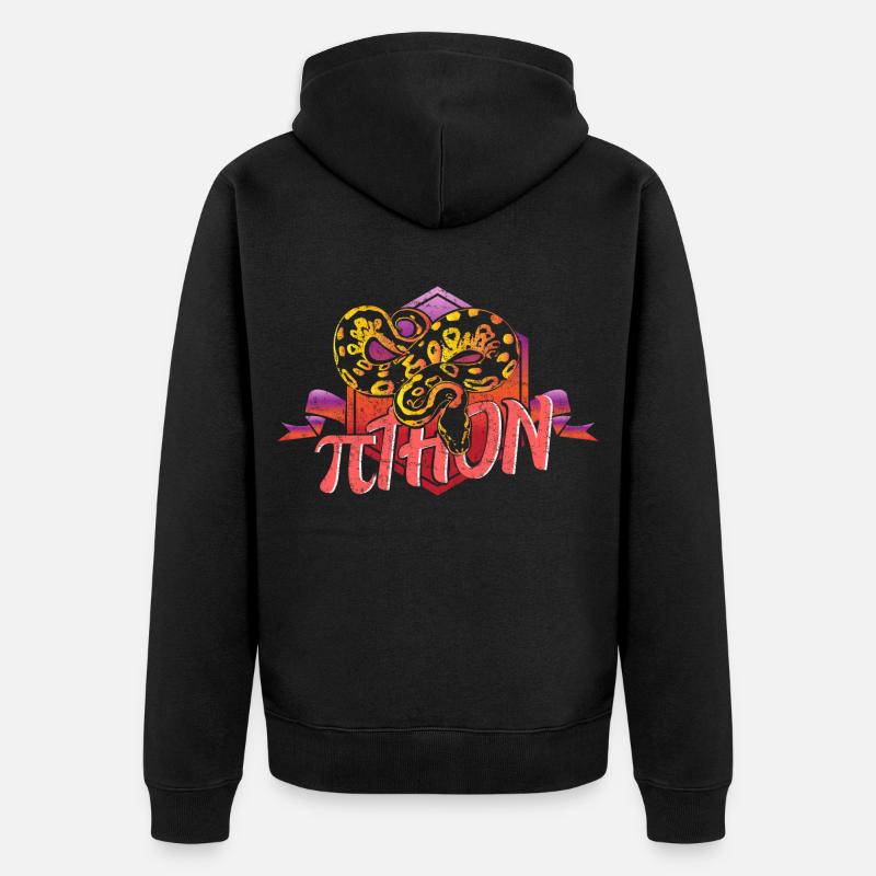 Pi Mathematics Python - Unisex Premium Organic Zip Hoodie - black