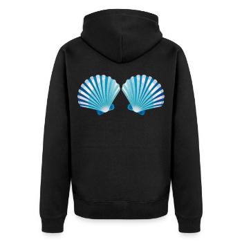 Costume de soutien-gorge de coquille de mer de sirène - Veste à capuche bio Premium Unisexe - noir - Dos - Nico (187cm)