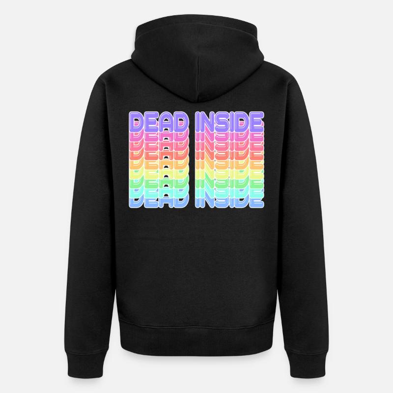 Dead Inside Rainbow - Unisex Premium Bio Zip Hoodie - Schwarz