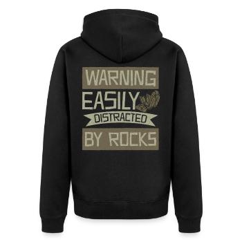 Geologie Späße - Unisex Premium Bio Zip Hoodie - Schwarz - Hinten - Nico (187cm)