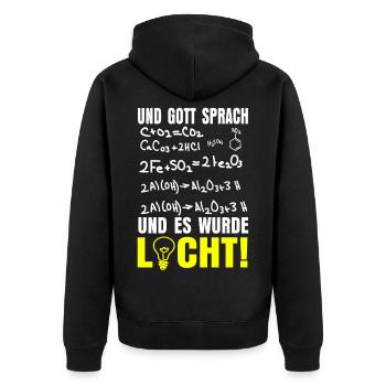 Physicist Formula Light - Unisex Premium Organic Zip Hoodie - black - Back - Nico (187cm)