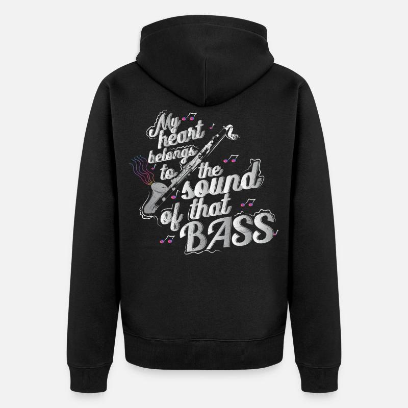 Cadeau clarinette basse - Veste à capuche bio Premium Unisexe - noir
