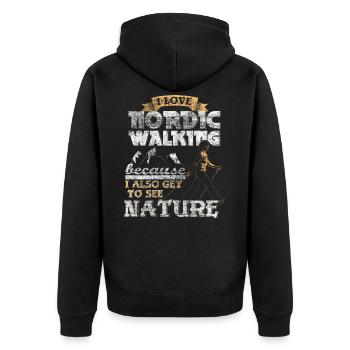 Idée Cadeau Nordic Walking - Veste à capuche bio Premium Unisexe - noir - Dos - Nico (187cm)