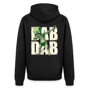 Dabbing Alien Dab Dab - Unisex Premium Organic Zip Hoodie - black - Back - Nico (187cm)