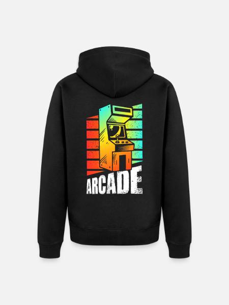 Retro Gaming Arcade Slot Machine - Unisex Premium Organic Zip Hoodie - black