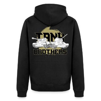 Tank driver hobby sport leisure gift - Unisex Premium Organic Zip Hoodie - black - Back - Nico (187cm)