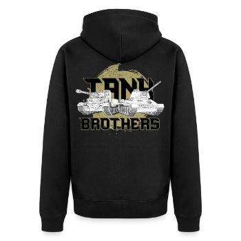 Tank driver hobby sport leisure gift - Unisex Premium Organic Zip Hoodie - black - Back - Nico (187cm)