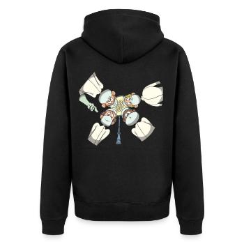 OP Sall nurse doctor - Unisex Premium Organic Zip Hoodie - black - Back - Nico (187cm)