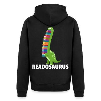 Dinosaur Dino livre lecture livres Bookworm - Veste à capuche bio Premium Unisexe - noir - Dos - Nico (187cm)