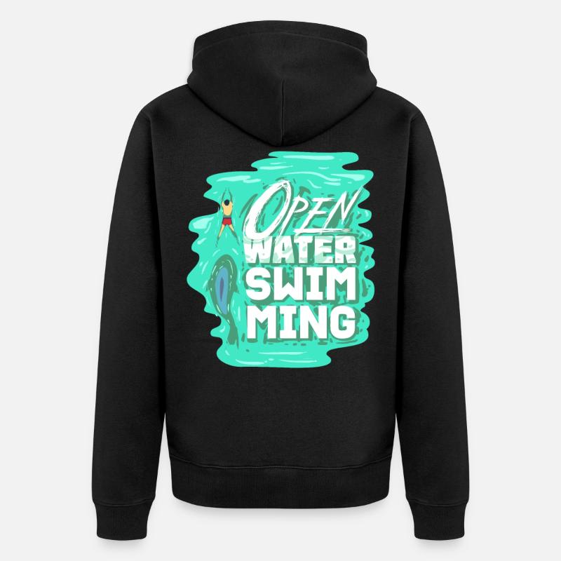 Natation en eau libre - Veste à capuche bio Premium Unisexe - noir