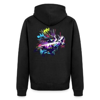 Tyrannosaure Rex arc-en-ciel - Veste à capuche bio Premium Unisexe - noir - Dos - Nico (187cm)