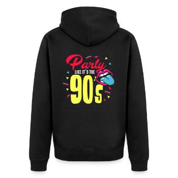 90 Party Like is’the 90s Idée cadeau - Veste à capuche bio Premium Unisexe - noir - Dos - Nico (187cm)