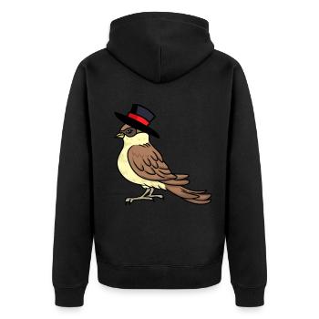 Bird Sparrow Sir Mister Child Children Baby Birds - Unisex Premium Organic Zip Hoodie - black - Back - Nico (187cm)