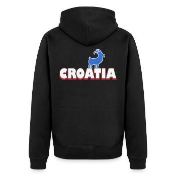 Police de la Croatie avec la chèvre - Veste à capuche bio Premium Unisexe - noir - Dos - Nico (187cm)