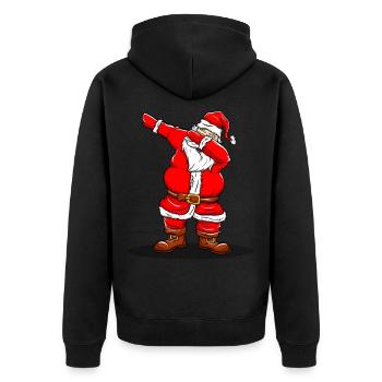 Tamponner le cadeau du père noël t-shirt drôle - Veste à capuche bio Premium Unisexe - noir - Dos - Nico (187cm)