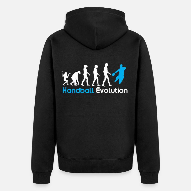Handball Evolution - Unisex Premium Bio Zip Hoodie - Schwarz