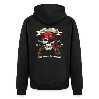 Cadeaux de crâne de crâne de pirate de mer du Nord - Veste à capuche bio Premium Unisexe - noir - Dos - Nico (187cm)