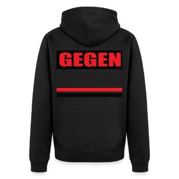 Gegen Mobbing - Unisex Premium Bio Zip Hoodie - Schwarz - Hinten - Nico (187cm)