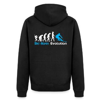 Ski Alpin Evolution - Unisex Premium Bio Zip Hoodie - Schwarz - Hinten - Nico (187cm)