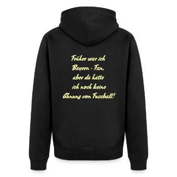Anti Bayern-Fan - Unisex Premium Bio Zip Hoodie - Schwarz - Hinten - Nico (187cm)