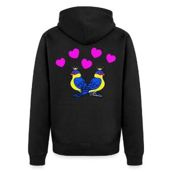 Birds Love Hearts Relation Saint-Valentin - Veste à capuche bio Premium Unisexe - noir - Dos - Nico (187cm)