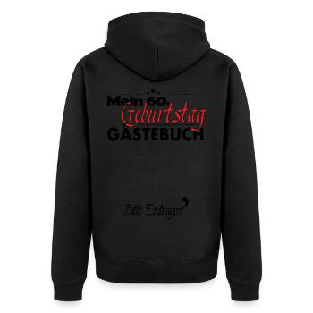 60. Geburtstag Party Gästebuch 60 Jahre - Unisex Premium Bio Zip Hoodie - Schwarz - Hinten - Nico (187cm)