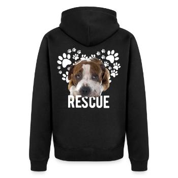 Mignon Pitbull Chien de sauvetage - Veste à capuche bio Premium Unisexe - noir - Dos - Nico (187cm)