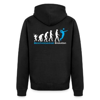 Beach volleyball evolution - Unisex Premium Organic Zip Hoodie - black - Back - Nico (187cm)
