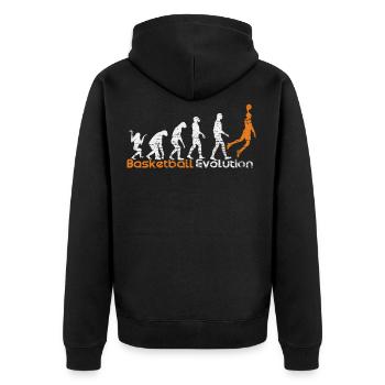 Basketball Evolution Sport Gift - Unisex Premium Organic Zip Hoodie - black - Back - Nico (187cm)