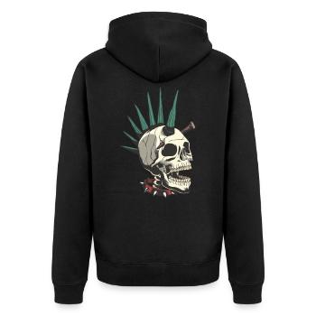 Crâne crâne squelette punk - Veste à capuche bio Premium Unisexe - noir - Dos - Nico (187cm)
