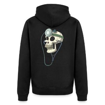 Crâne crâne squelette docteur docteur lampe frontale - Veste à capuche bio Premium Unisexe - noir - Dos - Nico (187cm)