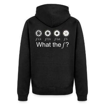 camera - Unisex Premium Organic Zip Hoodie - black - Back - Nico (187cm)
