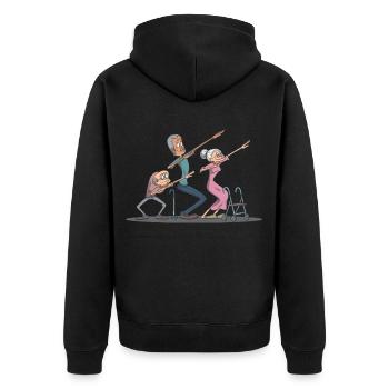 Dab Dabbing Senioren - Unisex Premium Bio Zip Hoodie - Schwarz - Hinten - Nico (187cm)