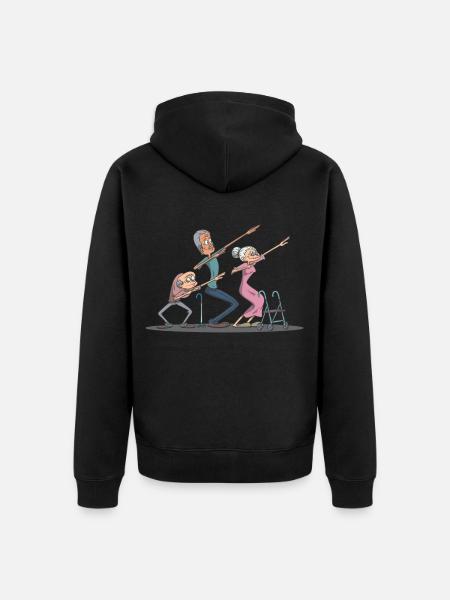 Dab Dabbing seniors - Unisex Premium Organic Zip Hoodie - black