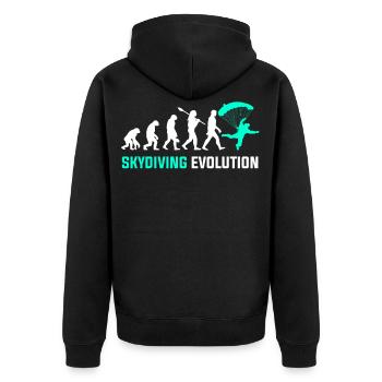 Skydiving Evolution - Unisex Premium Organic Zip Hoodie - black - Back - Nico (187cm)