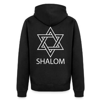 Shalom Etoile de David Judaïsme - Veste à capuche bio Premium Unisexe - noir - Dos - Nico (187cm)