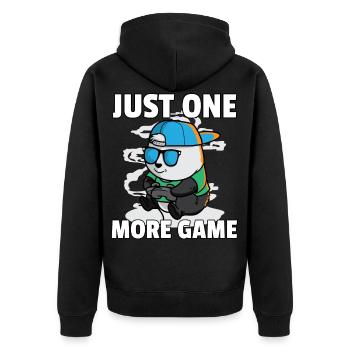 Panda Gamer Player Game Vintage Retro - Unisex Premium Organic Zip Hoodie - black - Back - Nico (187cm)
