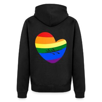 Coeur LGBT | Rameur cadeau d'aviron - Veste à capuche bio Premium Unisexe - noir - Dos - Nico (187cm)