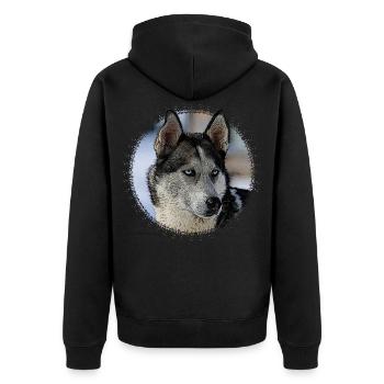 chien de traîneau - Veste à capuche bio Premium Unisexe - noir - Dos - Nico (187cm)