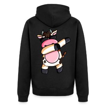 Dabbing cow cows Dab farmer farmer - Unisex Premium Organic Zip Hoodie - black - Back - Nico (187cm)