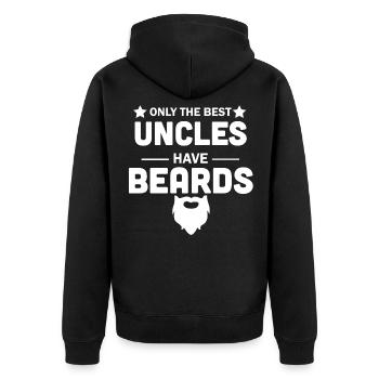 Uncle beard beard gift - Unisex Premium Organic Zip Hoodie - black - Back - Nico (187cm)