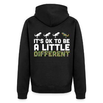 Autismus Bewusstsein Asperger Syndrom - Unisex Premium Bio Zip Hoodie - Schwarz - Hinten - Nico (187cm)
