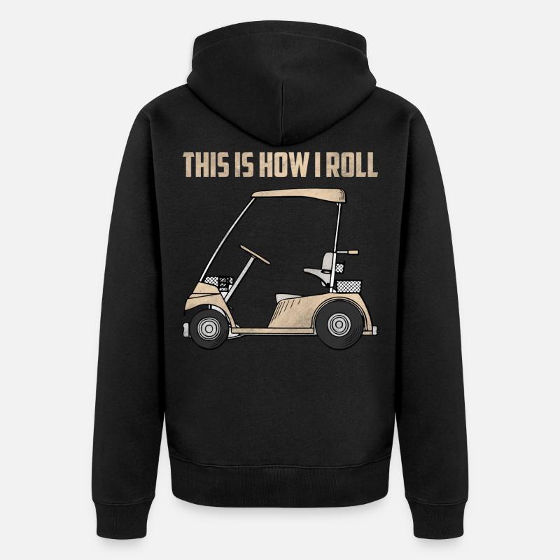Golf Golfer - Unisex Premium Bio Zip Hoodie - Schwarz