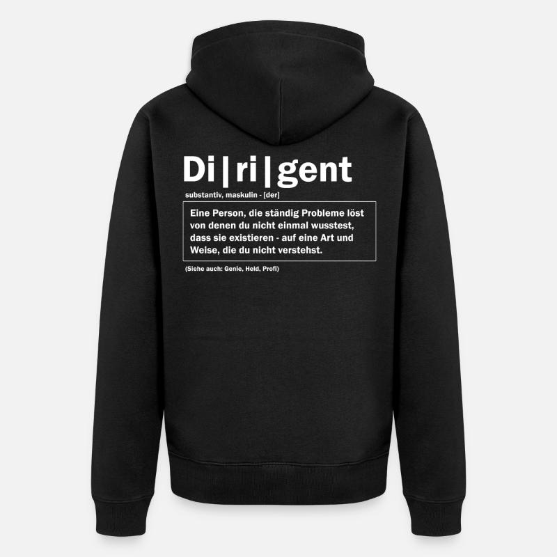 Dirigent Geschenk - Unisex Premium Bio Zip Hoodie - Schwarz