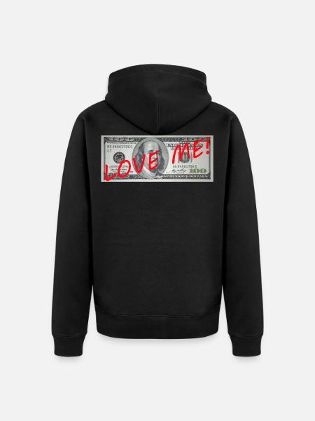 LOVE ME! - Unisex Premium Bio Zip Hoodie - Schwarz