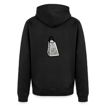 Küchenreibe Comic - Unisex Premium Bio Zip Hoodie - Schwarz - Hinten - Nico (187cm)